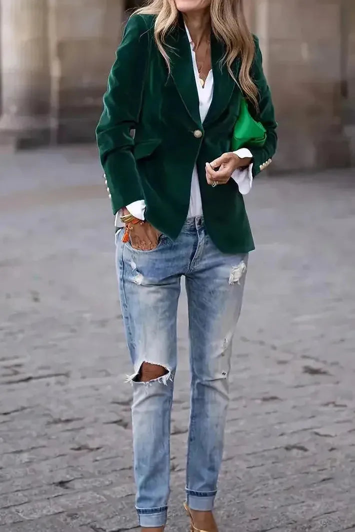 Aria™ | Blazer Elegante de Terciopelo