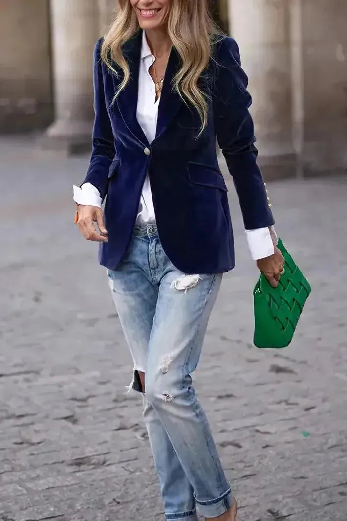 Aria™ | Blazer Elegante de Terciopelo