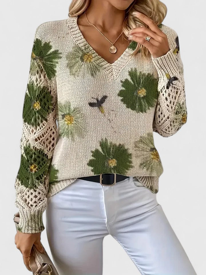Tristana™ | Suéter Elegante de Algodón Floral