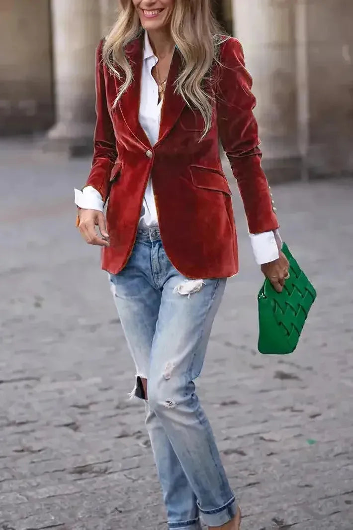 Aria™ | Blazer Elegante de Terciopelo