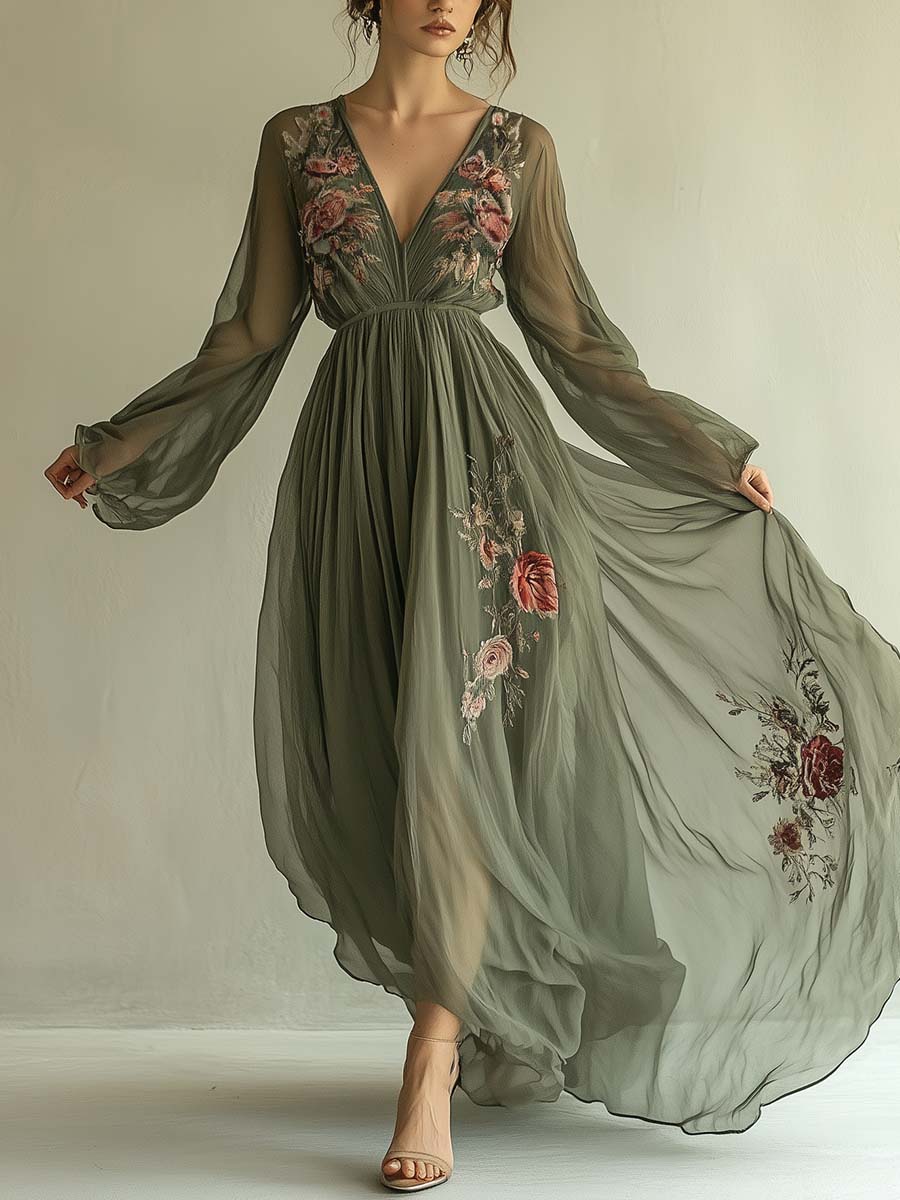 Esther™ | Vestido Maxi Elegante con Estampado Floral