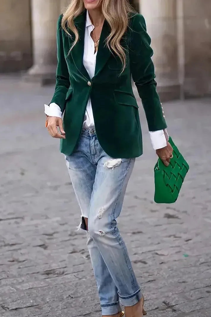 Aria™ | Blazer Elegante de Terciopelo
