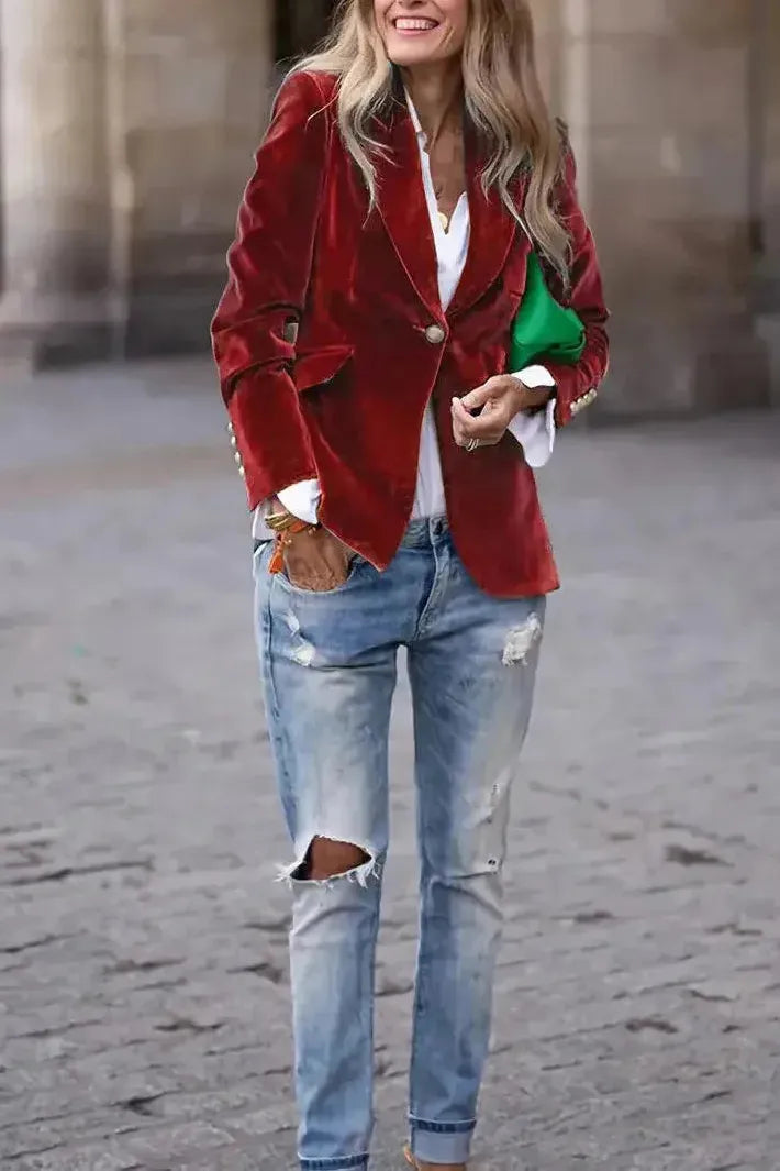 Aria™ | Blazer Elegante de Terciopelo