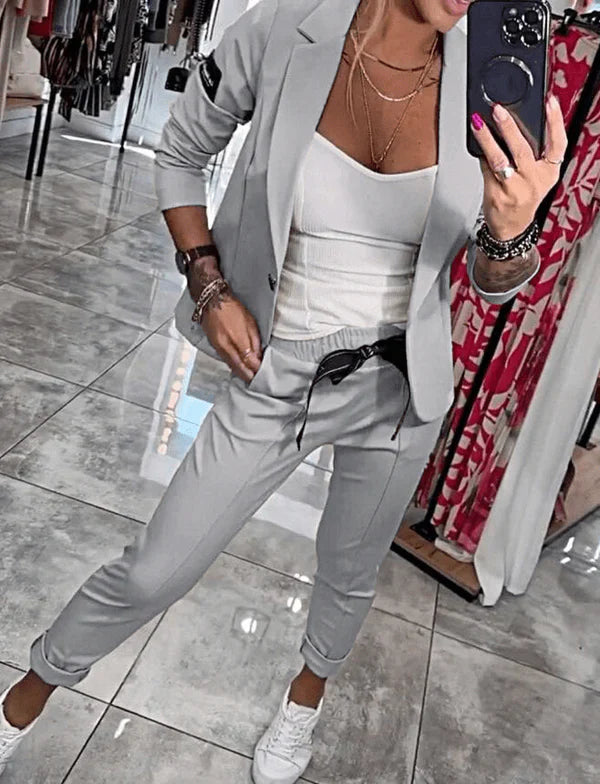 Tracy™ | Conjunto Blazer y Pantalón Fluido