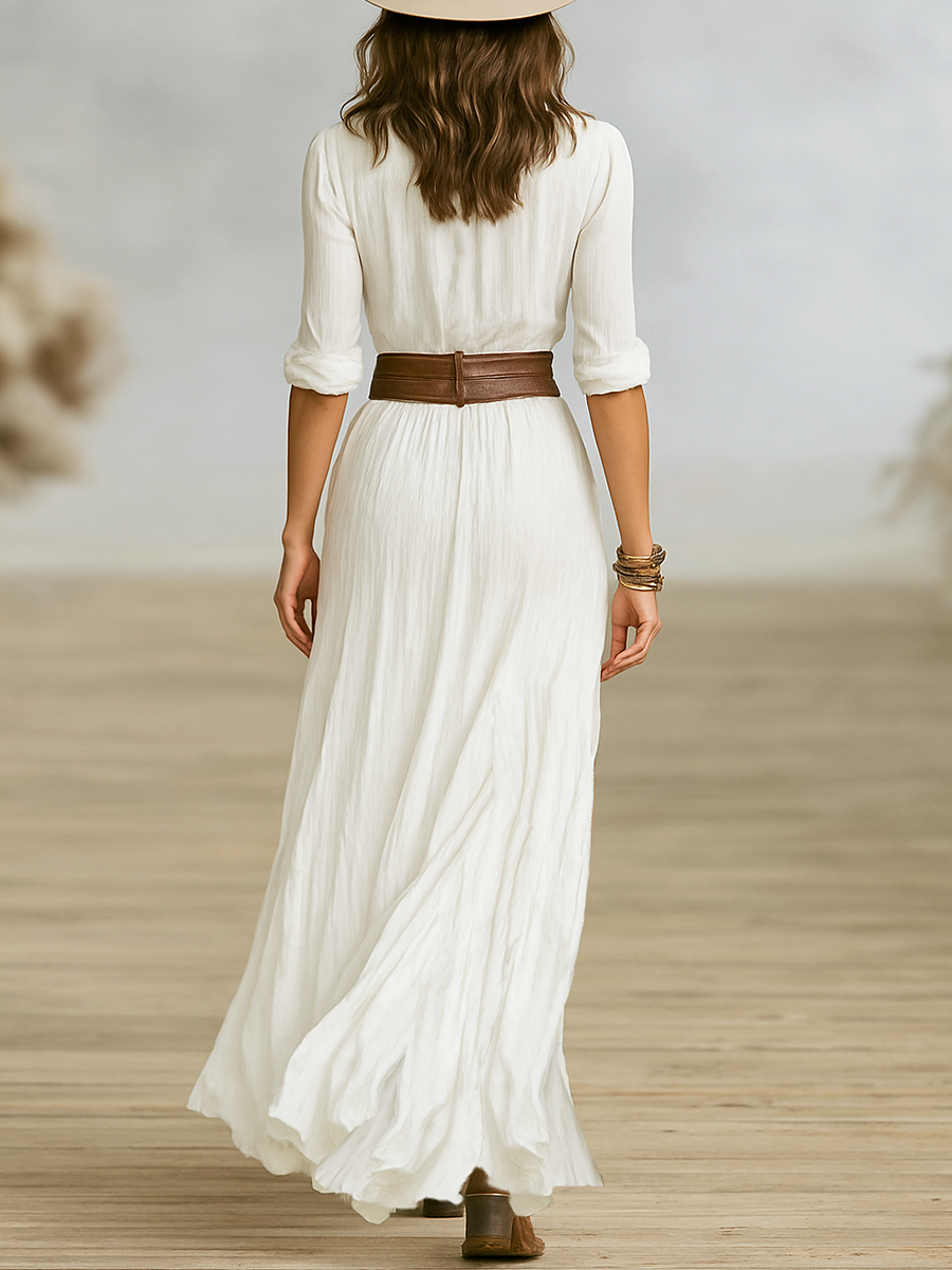 Lillia™ | Vestido Maxi Elegante de Lino