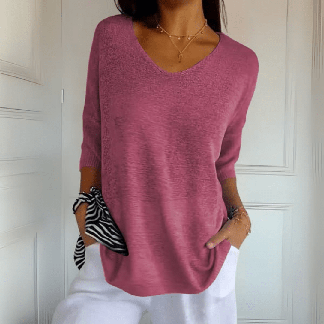 Nea™ | Top V-cuello Elegante en Algodón