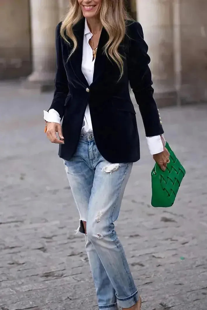 Aria™ | Blazer Elegante de Terciopelo
