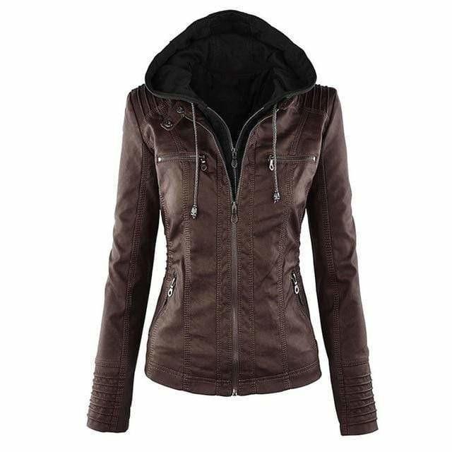 Bea™ | Chaqueta con Capucha Elegante de Piel Sintética