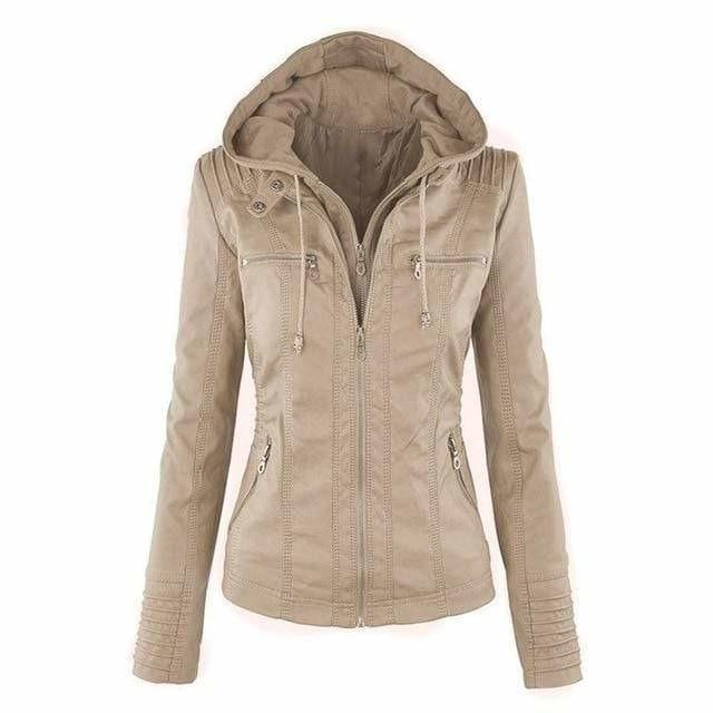 Bea™ | Chaqueta con Capucha Elegante de Piel Sintética