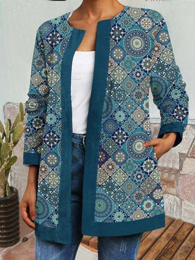 Livia™ | Chaqueta Vintage Casual Impresa Floral
