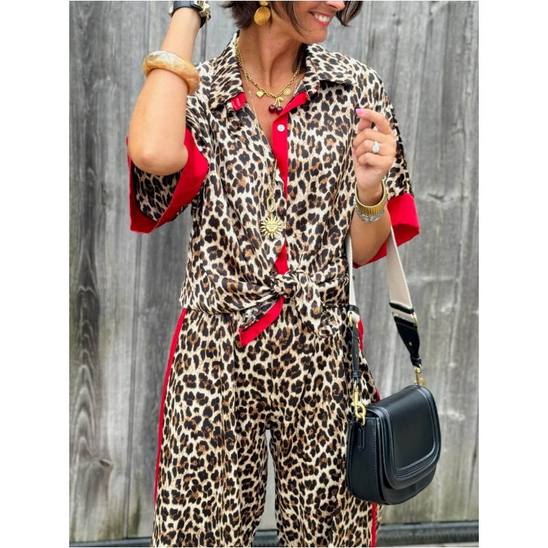 Leona™ | Conjunto Elegante Estampado Leopardo