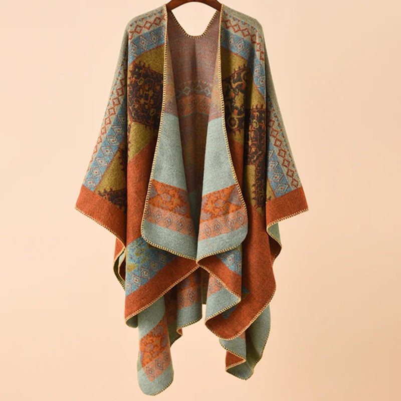 Lune™ | Chal Étnico Vintage en Algodón y Cachemira