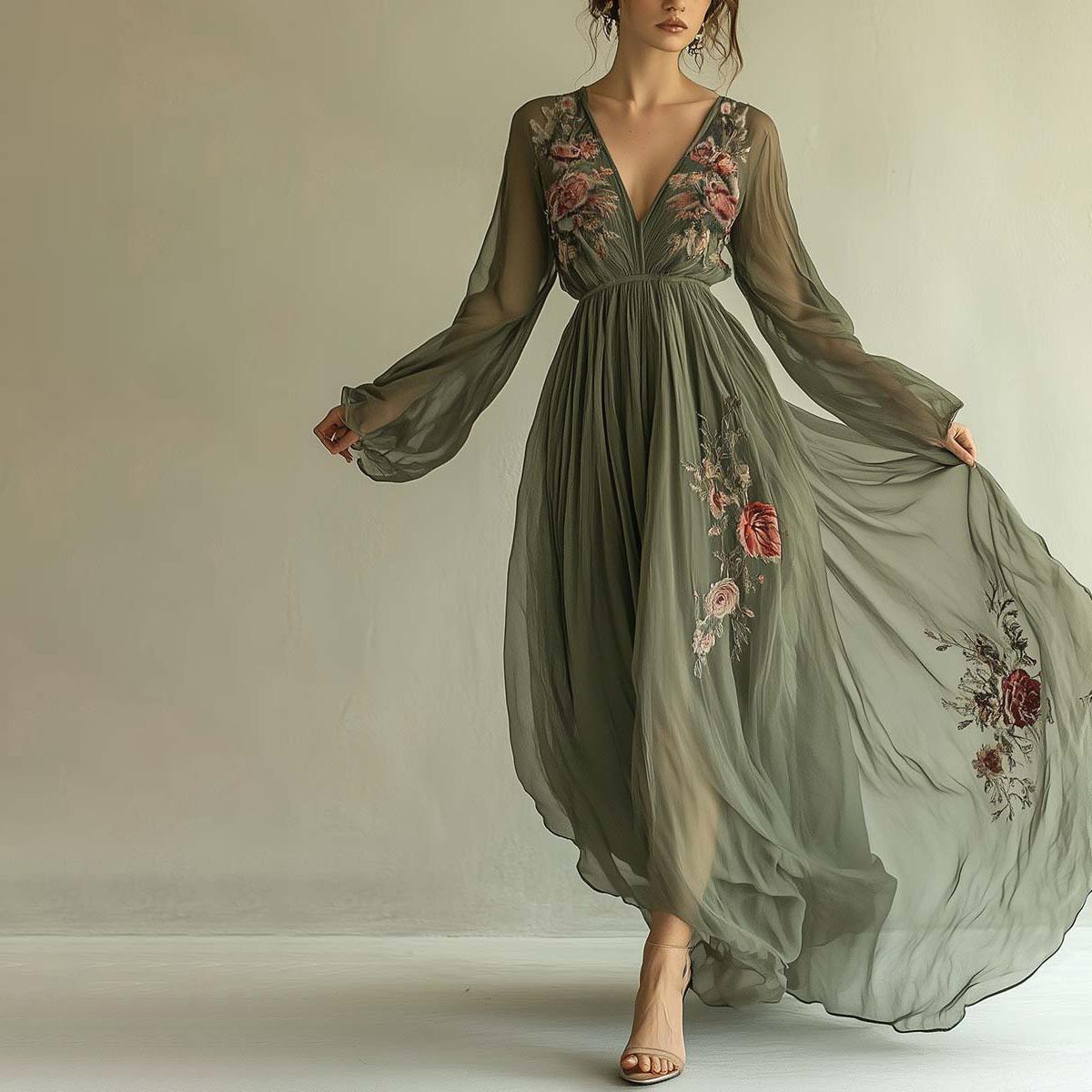 Esther™ | Vestido Maxi Elegante con Estampado Floral