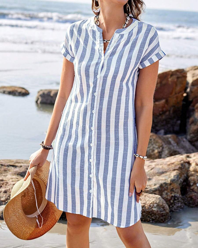 Winu™ | Elegancia Rayada Algodón-Lino