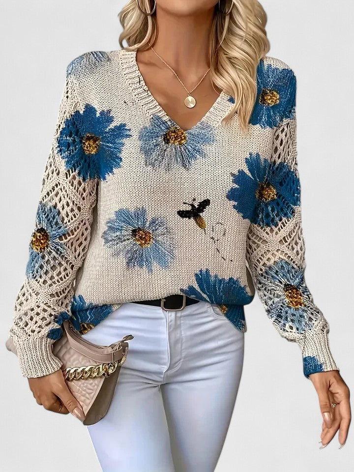 Tristana™ | Suéter Elegante de Algodón Floral