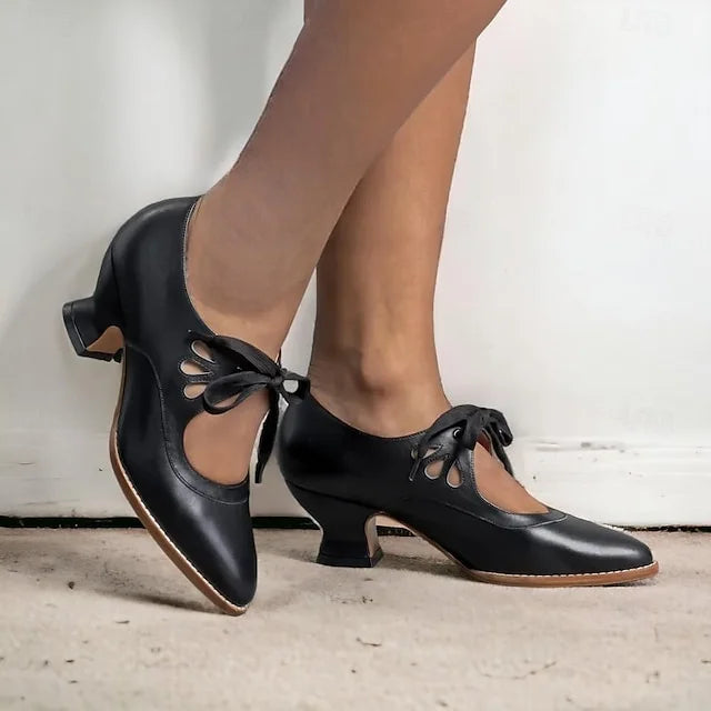 Lilly™ | Elegantes Tacones de Cuero Vintage