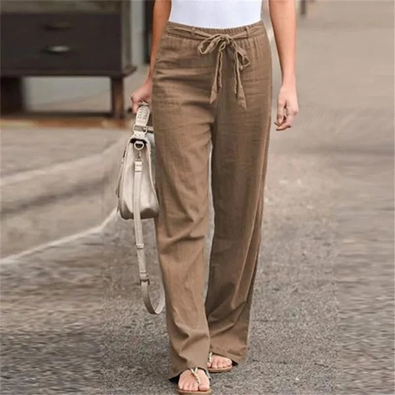 Nara™ | Pantalón Elástico de Lino Transpirable