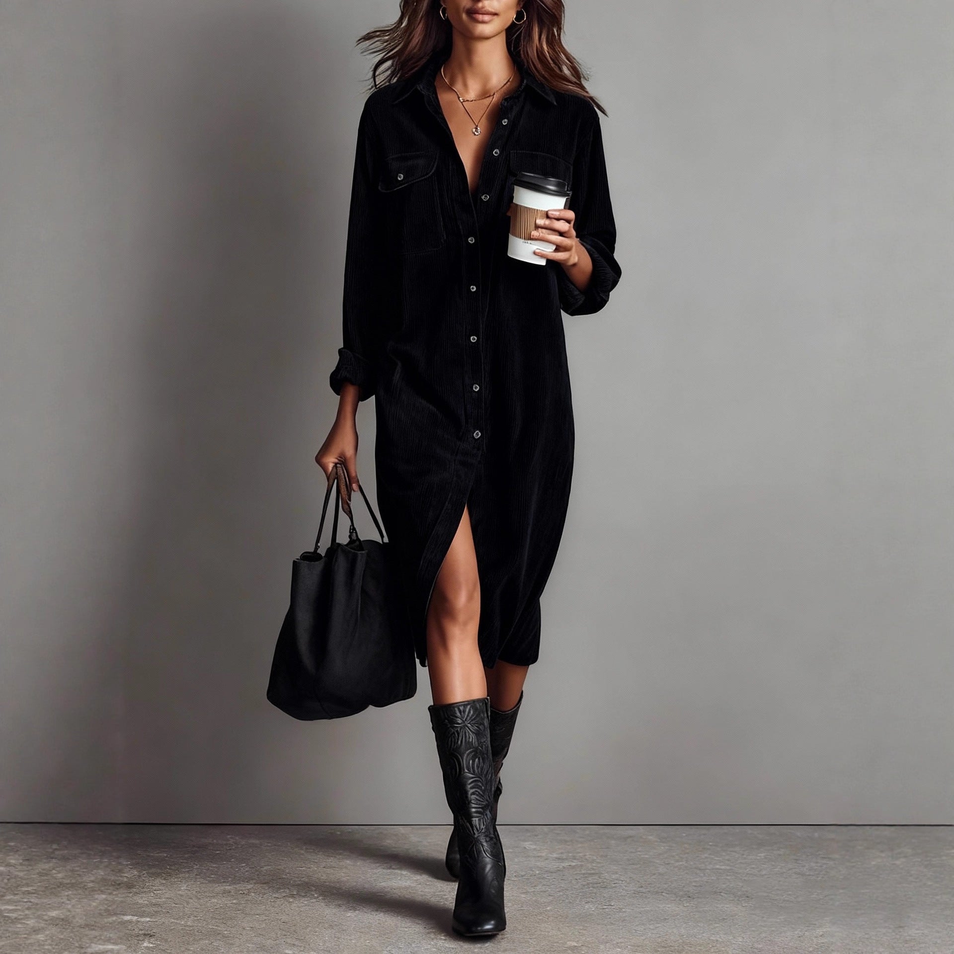 Rosamund™ | Bata Elegante de Tejido Acanalado