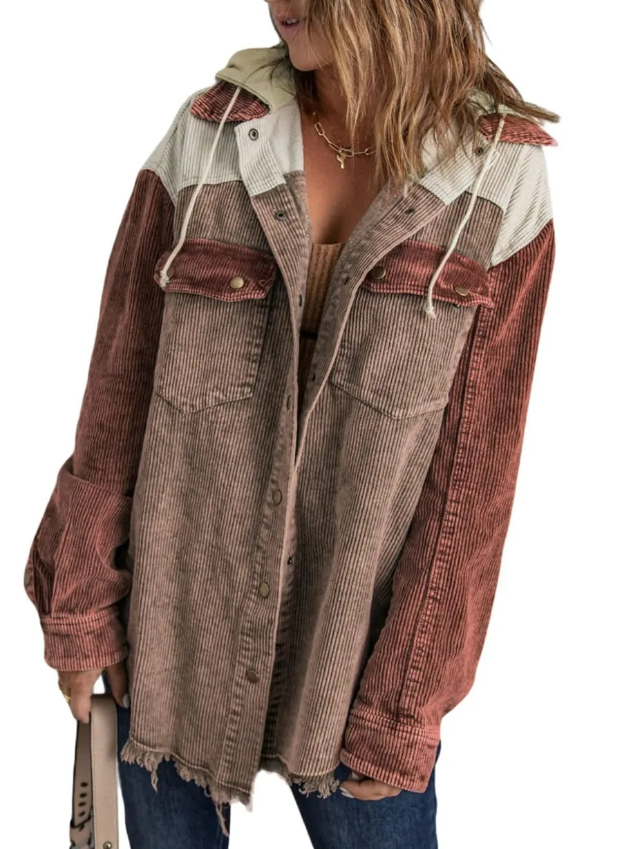 Pomi™ | Chaqueta de Terciopelo Acanalado Tricolor