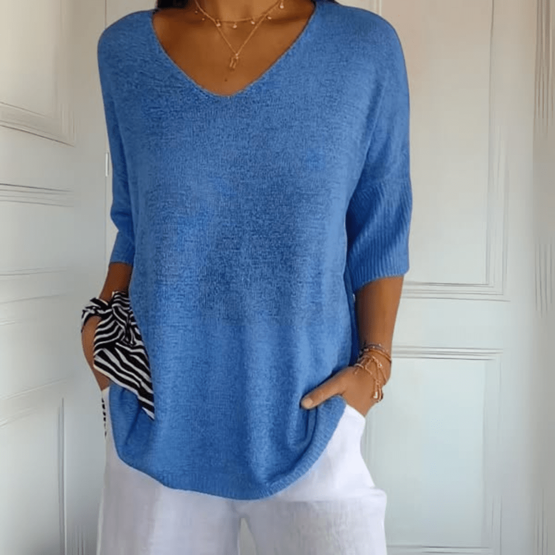 Nea™ | Top V-cuello Elegante en Algodón
