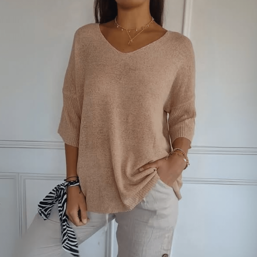 Nea™ | Top V-cuello Elegante en Algodón