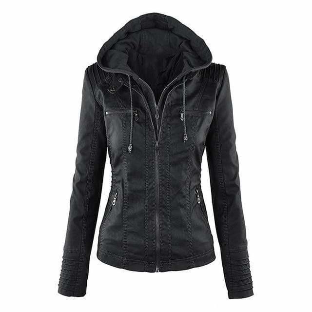 Bea™ | Chaqueta con Capucha Elegante de Piel Sintética