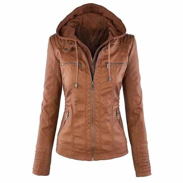 Bea™ | Chaqueta con Capucha Elegante de Piel Sintética